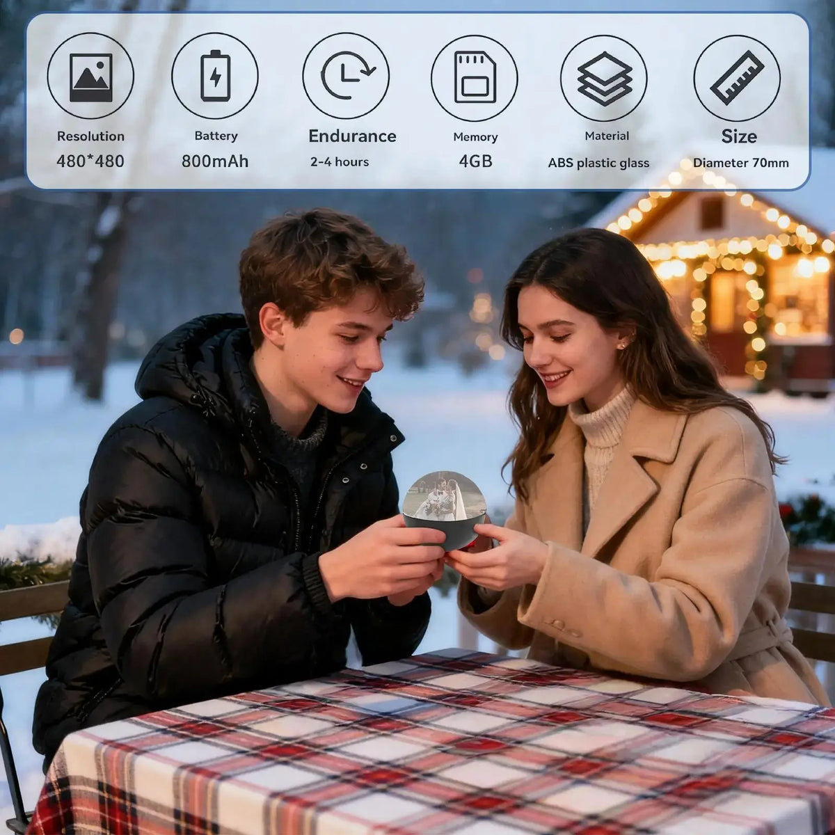 Couple Memory Orb™ by VELORE featuring a beautifully designed glass orb capturing shared memories.